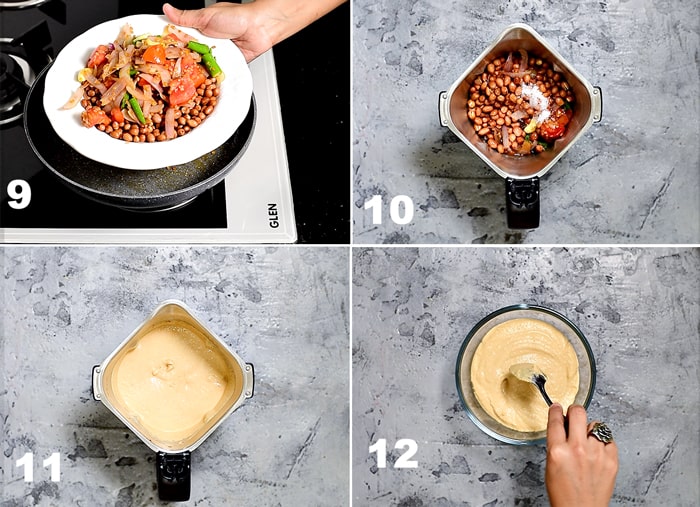 Step by Step picture collage of making peanut chutney recipe.