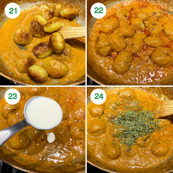 step by step picture collage of making punjabi dum aloo